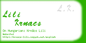 lili krnacs business card